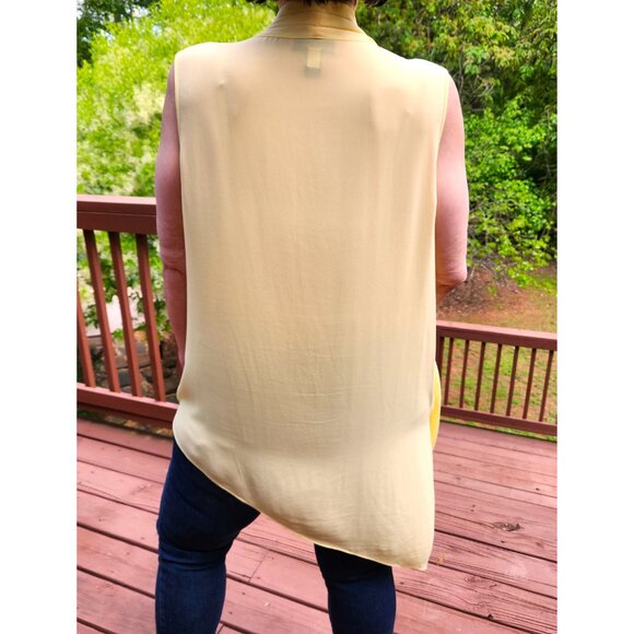 Alfani Draped Surplice Asymmetrical HiLo Wrap Sleeveless Tunic Yellow 18W - Picture 6 of 9